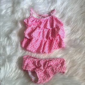 Carter's White and Pink Anchor Swimsuit